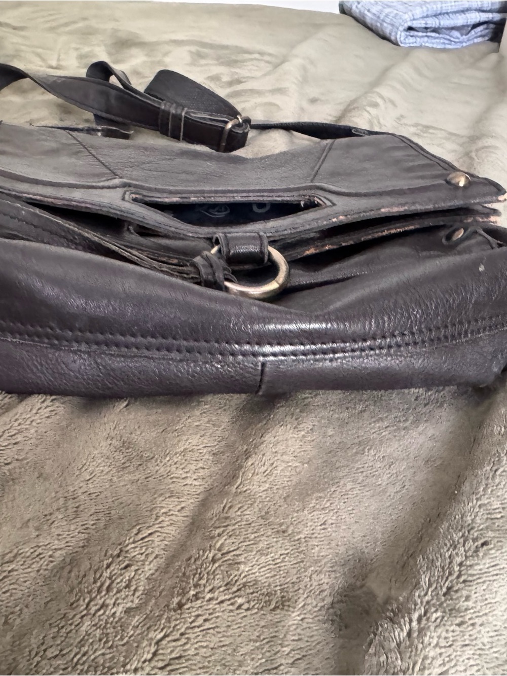 Lucky Brand 100% Genuine Leather Black Crossbody Shoulder Bag - Picture 5 of 13